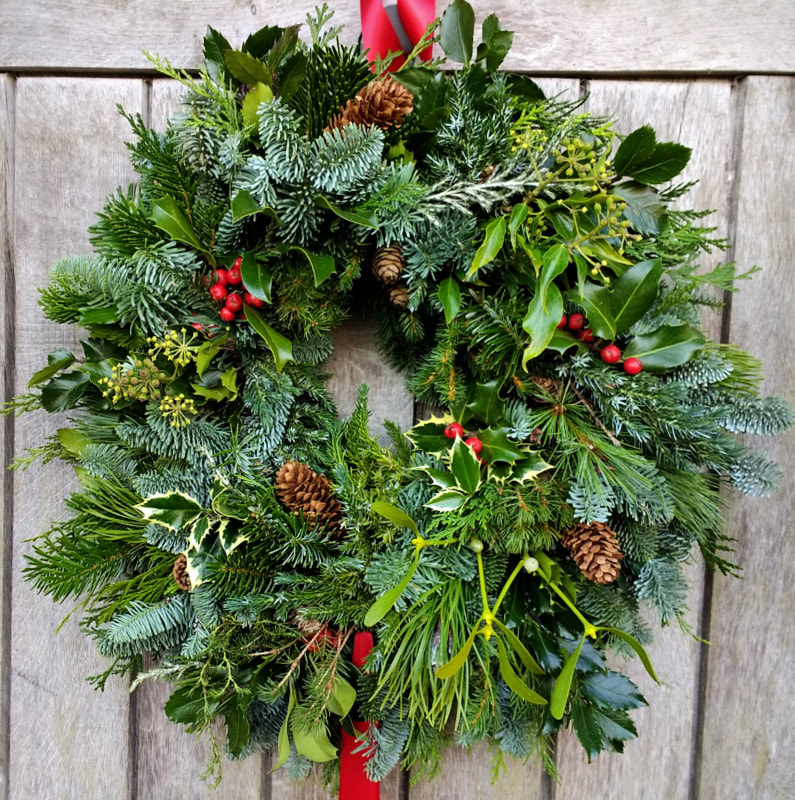 Hanmade Christmas wreath copyright www.GallowayFlowers.co.uk