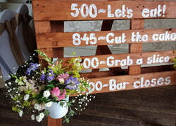 Wedding sign with flowers copyright www.GallowayFlowers.co.uk